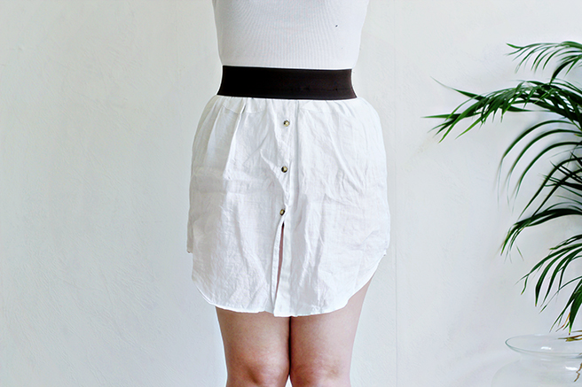 Button up shirt into skirt hot sale