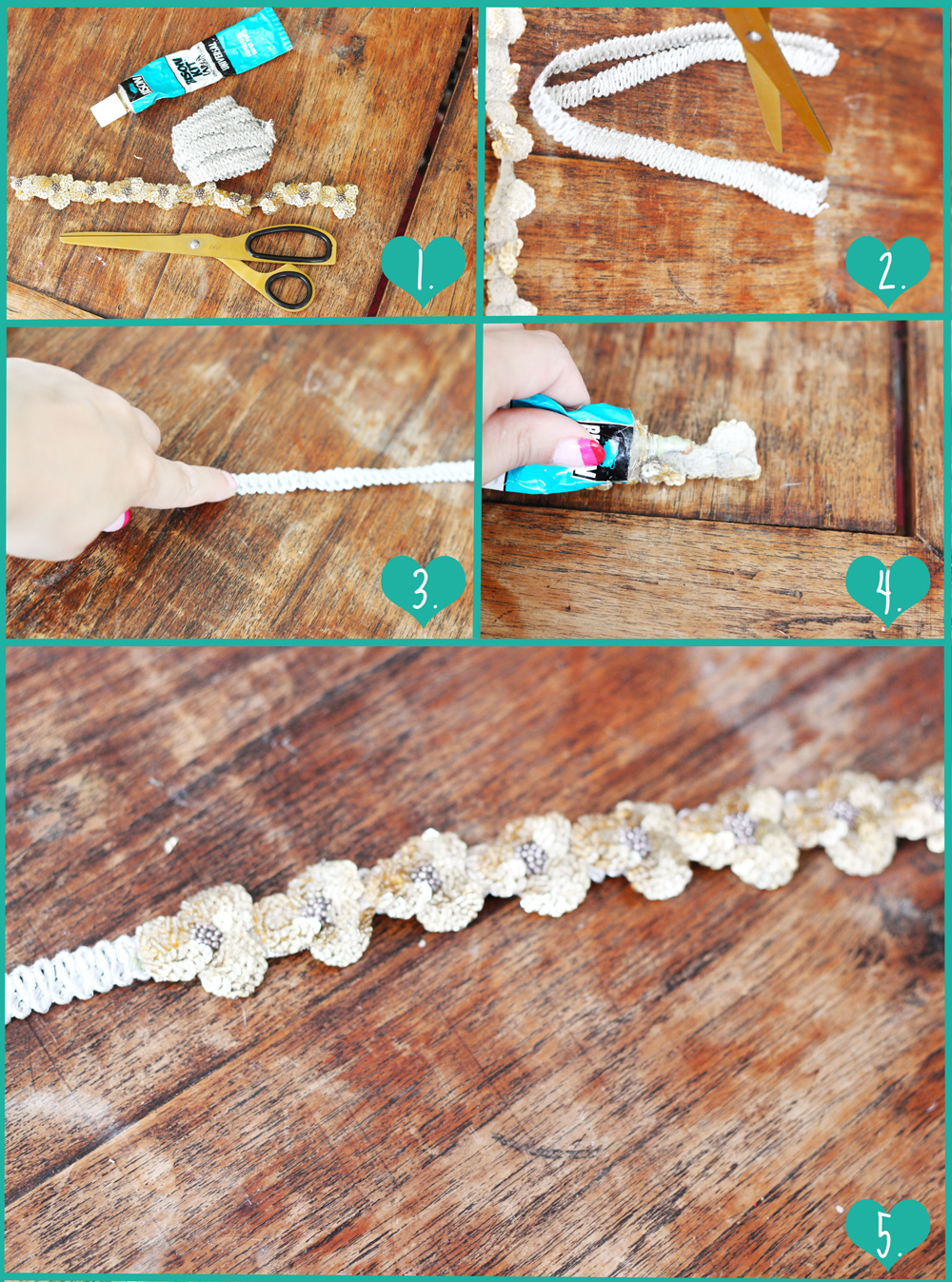 Vintage headband DIY