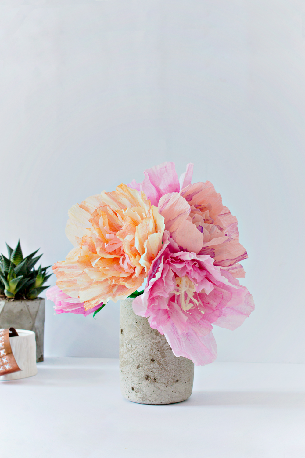 FEATURE | Paper Peonies & Concrete Vase