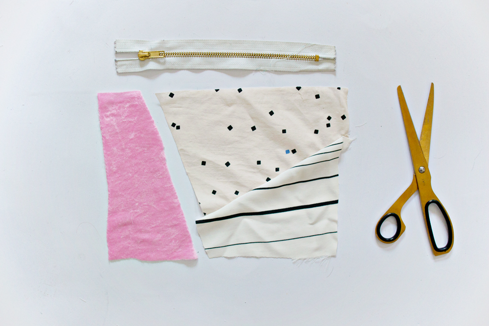SEWING DIY | Geometric Fabric Scrap Zipper Clutch 